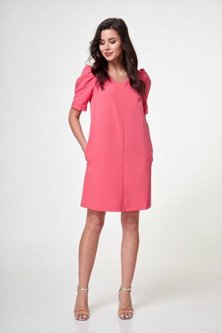 Повседневное платье Anelli 995 коралл Повседневное платье Anelli 995 коралл