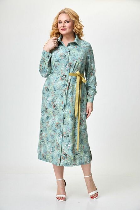 Повседневное платье Anelli 1216 мята+цветы