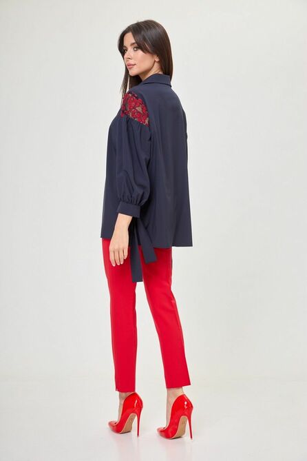 Блузка Anelli 997 синий+красный