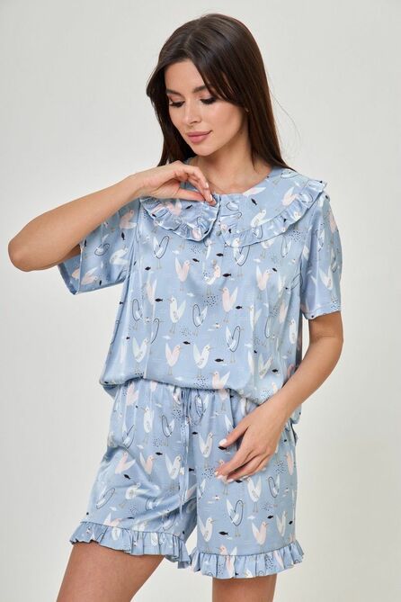 Костюм с блузкой Anelli 1265 голубой Костюм с блузкой Anelli 1265 голубой