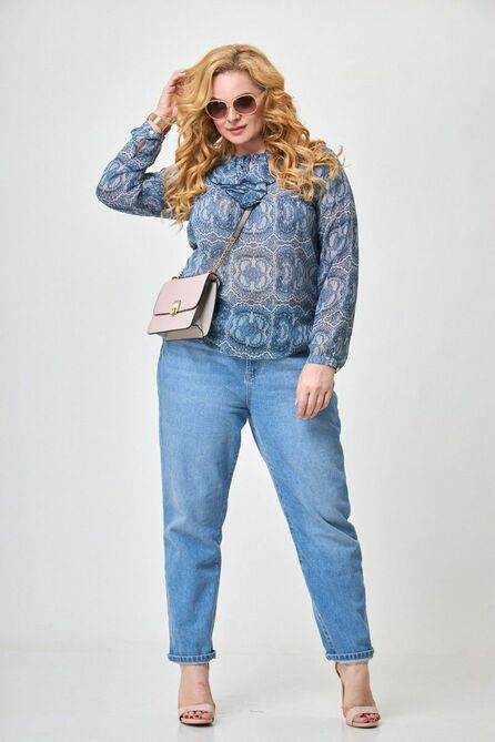 Блузка Anelli 172 бирюза