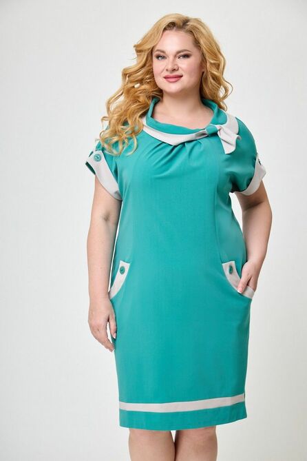 Повседневное платье Anelli 526 насыщенная_бирюза