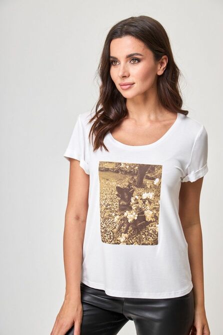 Футболка Anelli 1015 белый+принт_поль Футболка Anelli 1015 белый+принт_поль