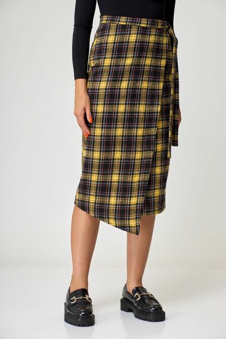 Юбка Anelli 1310 горчица+клетка