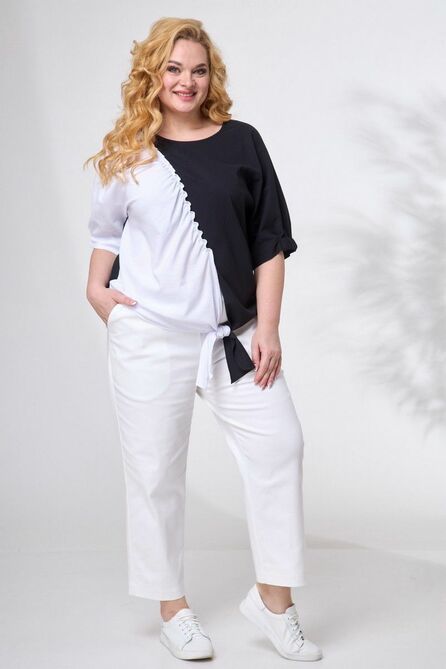 Блузка Angelina &amp; Сompany 692 черно-белый