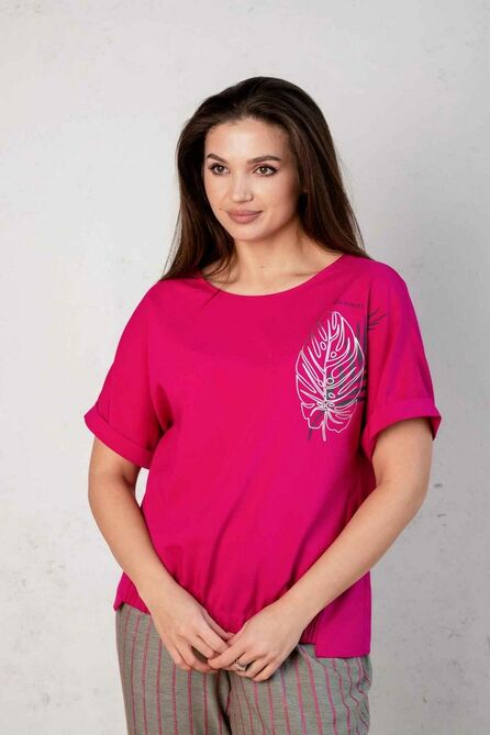 Брюки, Блуза Angelina 524 малина-полоска