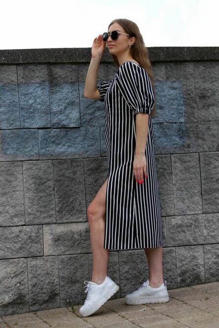 Повседневное платье Arisha 1270 сине-белый