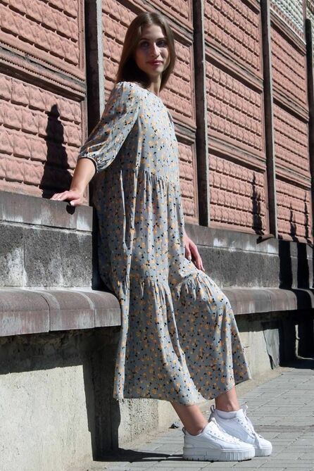 Повседневное платье Arisha 1252 серый