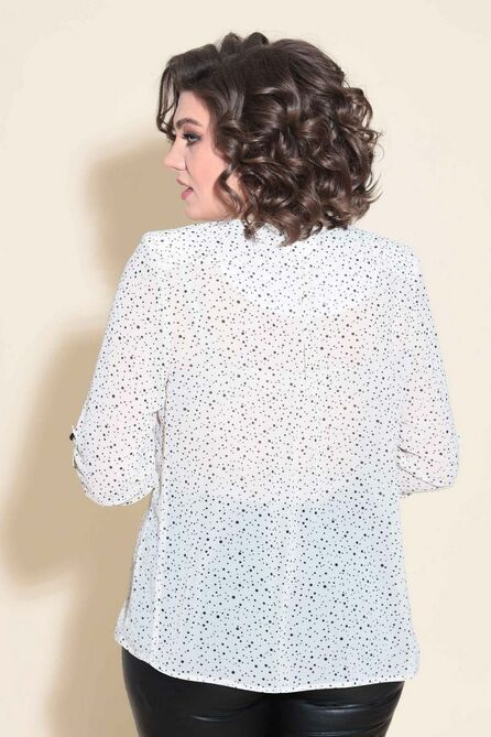 Блузка Асолия 4012 белая/горошек