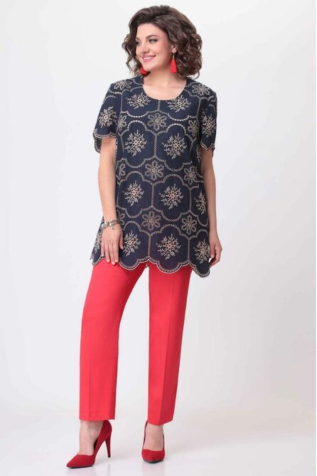 Брюки, Блуза Асолия 1320 (с_красными_брюками)