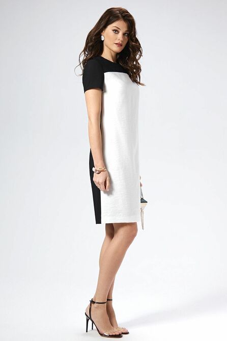 Повседневное платье AYZE 1403 черно–молочный