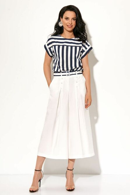 Блуза, Пояс, Кюлоты AYZE 1693 молочно-синий