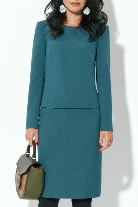 Костюм с блузкой AYZE 1797 сине-зелёный