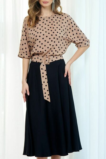 Костюм с блузкой AYZE 2098 капучино-черный