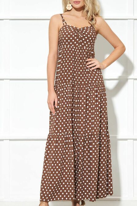 Повседневное платье AYZE 1985 коричневый/белый