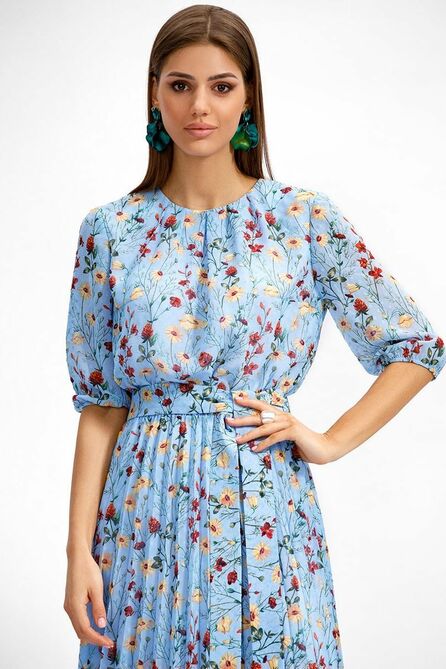 Повседневное платье AYZE 72568 голубой