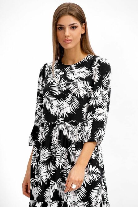 Повседневное платье AYZE 72578 чёрно-белый