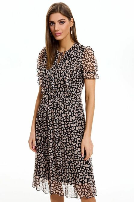 Повседневное платье AYZE 72566 бежево-чёрный Повседневное платье AYZE 72566 бежево-чёрный