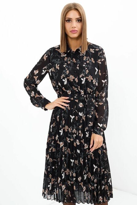 Повседневное платье AYZE 72672 чёрно-бежевый