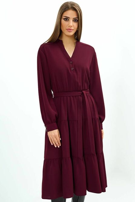 Повседневное платье AYZE 72608 винный