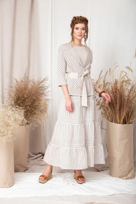 Жакет Barbara Geratti С3776BG Лен/т.беж