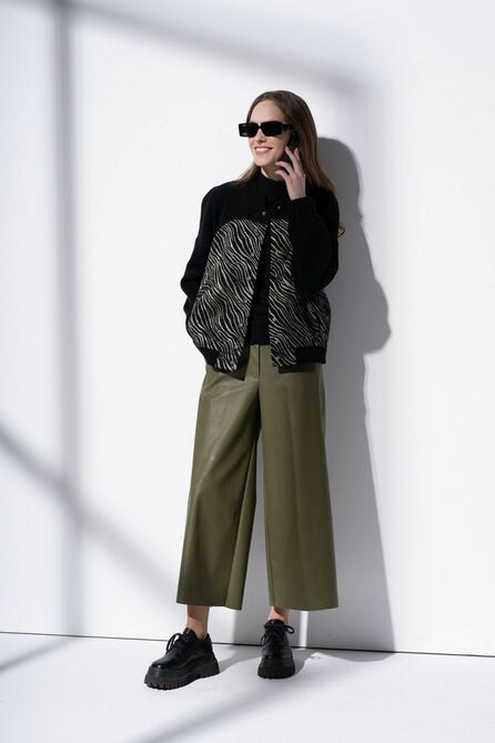 Жакет Barbara Geratti С4072BG Черный/св.олива