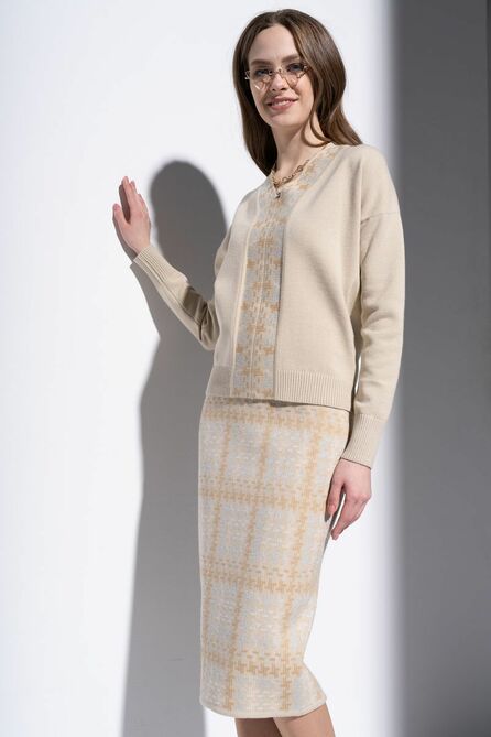 Джемпер Barbara Geratti С1203BGВ песок/голубой