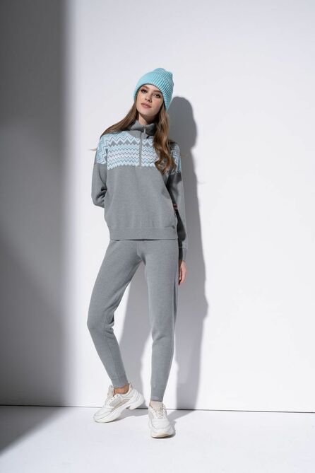 Джемпер Barbara Geratti С4043BG серый/бирюза