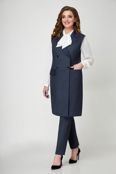 Костюм брючный БелЭкспози 1444-2 серо-синий