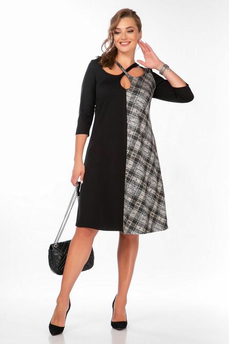 Повседневное платье Belinga 1205 черно-серый