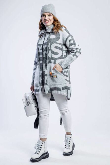 Кардиган Bonadi М-1555 серый