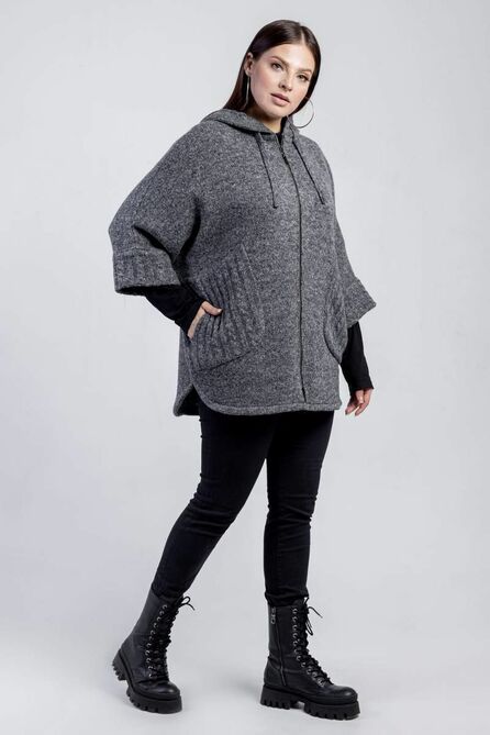 Пончо Bonadi 1620 серый