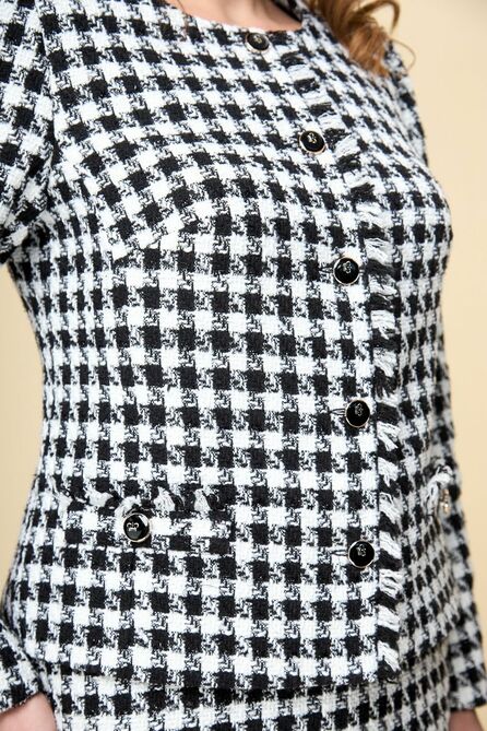 Юбочный костюм Дали 5287 чёрно-белый