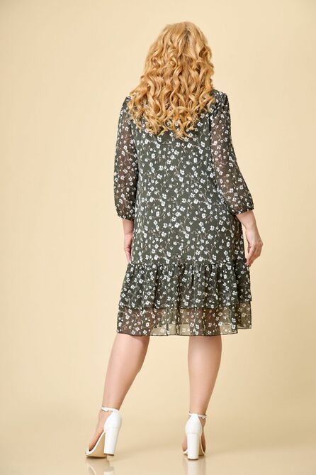 Вечернее платье Дали 4425 хаки-цветы