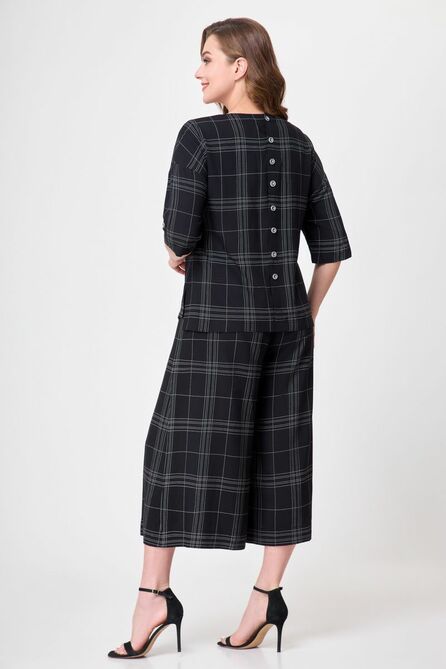 Туника, Кюлоты Дали 2566 черная_клетка Туника, Кюлоты Дали 2566 черная_клетка