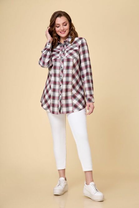 Туника Дали 2590 бордо-клетка Туника Дали 2590 бордо-клетка