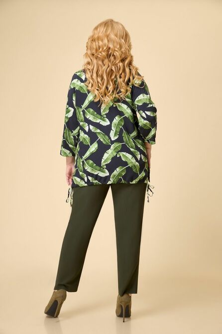 Блузка Дали 5583 чёрный-олива