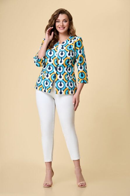 Жакет Дали 3246 круги-голубой