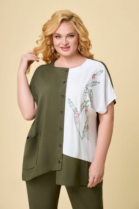 Брюки, Блуза Дали 5575 олива