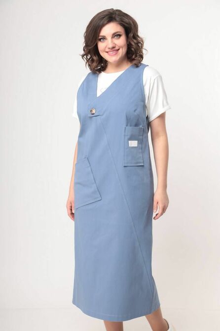 Повседневное платье Danaida 2110 серо-голубой