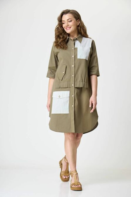 Повседневное платье Danaida 2114 хаки Повседневное платье Danaida 2114 хаки