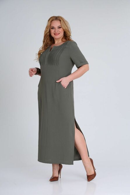 Повседневное платье Диамант 1657 хаки