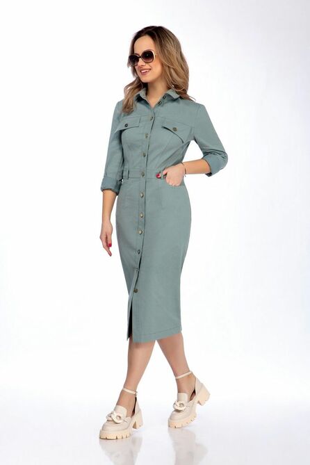 Повседневное платье DilanaVIP 1881 зелень Повседневное платье DilanaVIP 1881 зелень