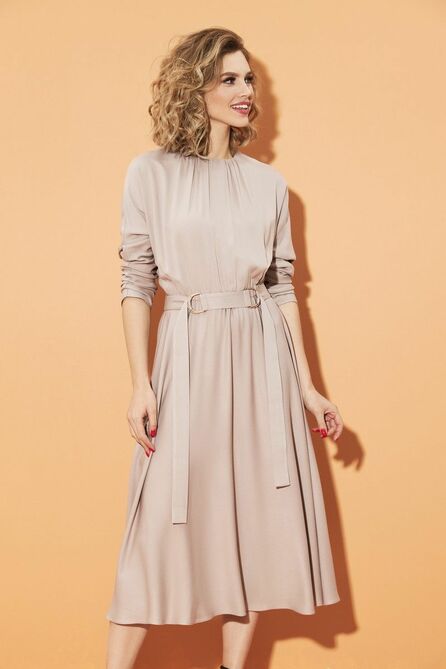 Повседневное платье DiLiaFashion 0449 бежевый