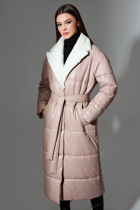 Пальто DiLiaFashion 0633 кремовый