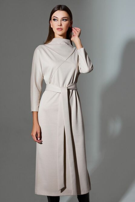 Повседневное платье DiLiaFashion 0645 бежевый