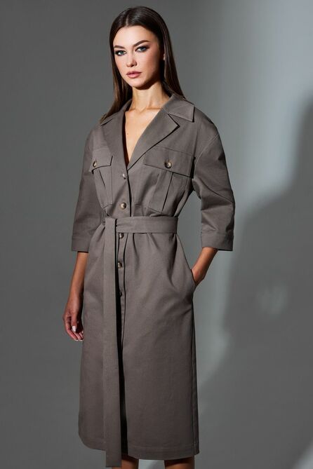 Повседневное платье DiLiaFashion 0657 хаки