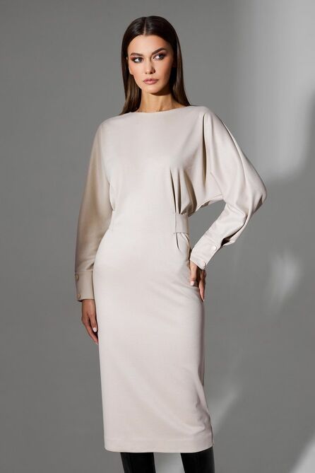 Повседневное платье DiLiaFashion 0665 бежевый