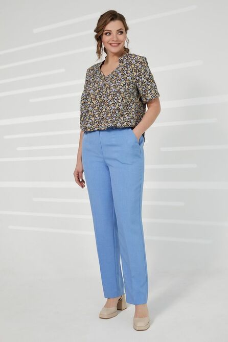 Брюки, Блуза, Жакет Elady 4112-3 голубой-принт