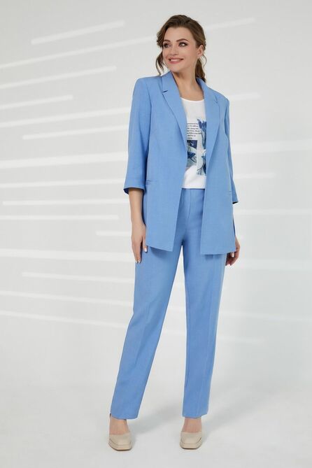 Брюки, Блуза, Жакет Elady 4112-3 голубой-белый